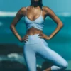 High-Waist Airlift Capri - Bleu coquillage