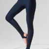 High-Waist Airlift Darling Stirrup Legging – Bleu marine