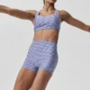 High-Waist Airlift Gingham Short, 3", imprimé vichy bleu marine