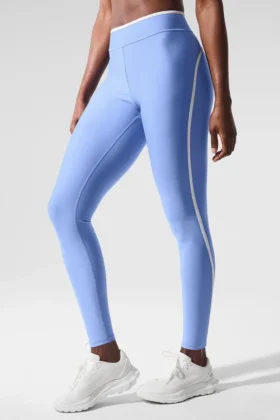 High-Waist Airlift Legging 7/8 - Bleu cristal/Blanc
