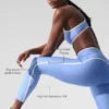 High-Waist Airlift Legging 7/8 - Bleu cristal/Blanc