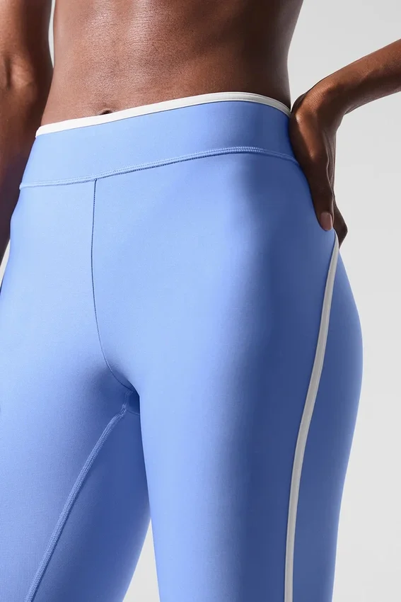 High-Waist Airlift Legging 7/8 - Bleu cristal/Blanc