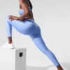 High-Waist Airlift Legging 7/8 - Bleu cristal/Blanc