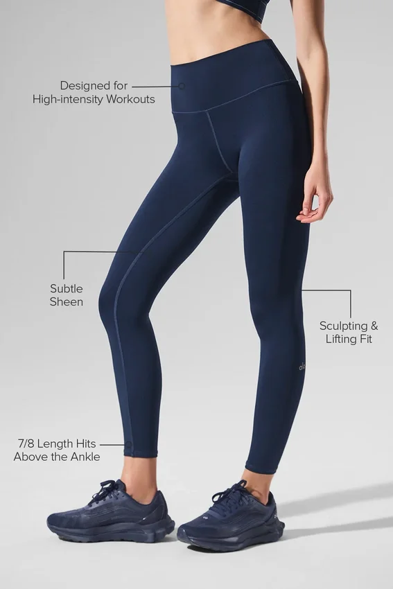High-Waist Airlift Legging 7/8 - Bleu marine