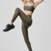 High-Waist Airlift Legging 7/8 - Olive Tree