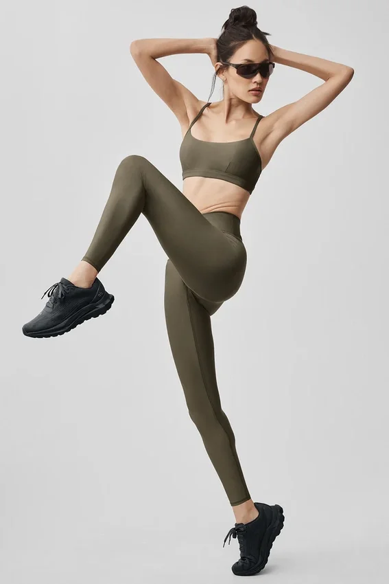 High-Waist Airlift Legging 7/8 - Olive Tree