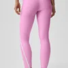 High-Waist Airlift Legging 7/8 - Rose « Candy Heart »/Blanc