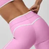 High-Waist Airlift Legging 7/8 - Rose « Candy Heart »/Blanc