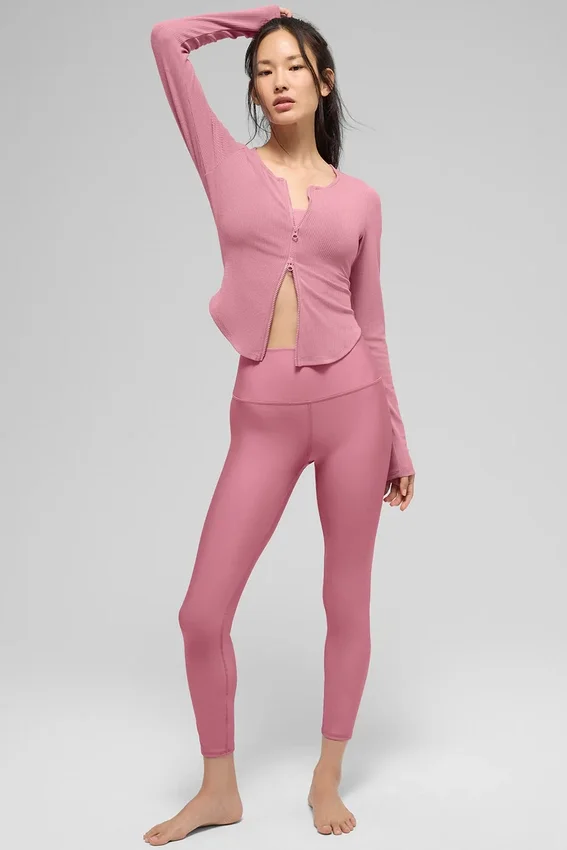 High-Waist Airlift Legging 7/8 - Rose sauvage
