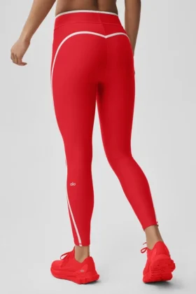 High-Waist Airlift Legging 7/8 – Rouge vif/Blanc