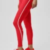 High-Waist Airlift Legging 7/8 - Rouge vif/Blanc