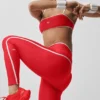 High-Waist Airlift Legging 7/8 - Rouge vif/Blanc