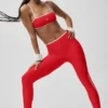 High-Waist Airlift Legging 7/8 - Rouge vif/Blanc
