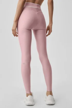 High-Waist Airlift Legging – Rose vintage/Blanc