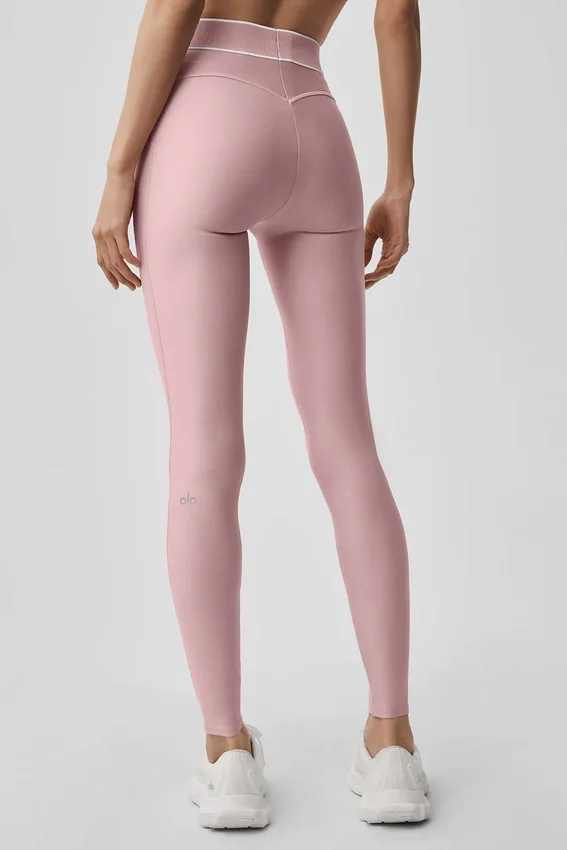 High-Waist Airlift Legging - Rose vintage/Blanc