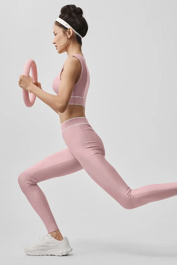High-Waist Airlift Legging - Rose vintage/Blanc