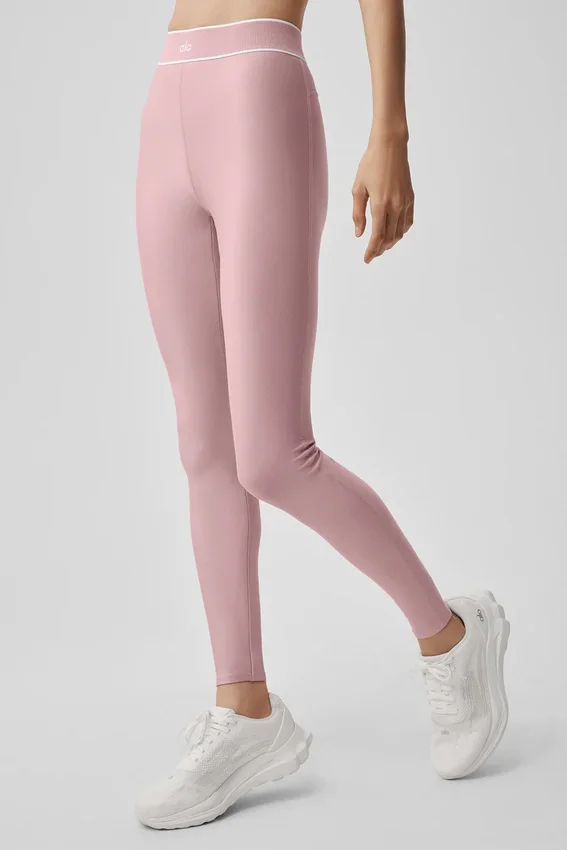 High-Waist Airlift Legging - Rose vintage/Blanc