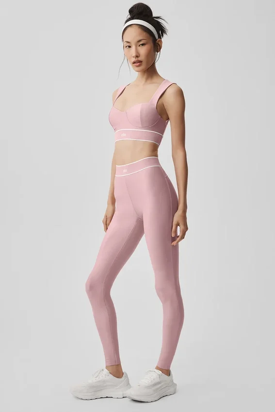 High-Waist Airlift Legging - Rose vintage/Blanc