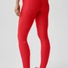 High-Waist Airlift Legging - Rouge vif/Blanc