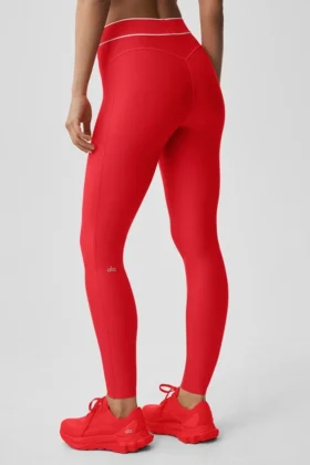 High-Waist Airlift Legging – Rouge vif/Blanc
