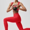 High-Waist Airlift Legging - Rouge vif/Blanc