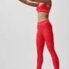 High-Waist Airlift Legging - Rouge vif/Blanc