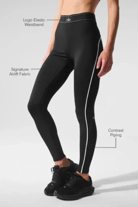 High-Waist Airlift Legging Suit Up – Noir/Blanc