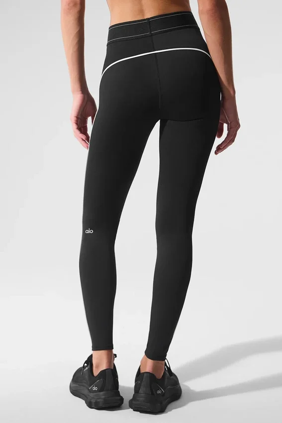 High-Waist Airlift Legging Suit Up - Noir/Blanc