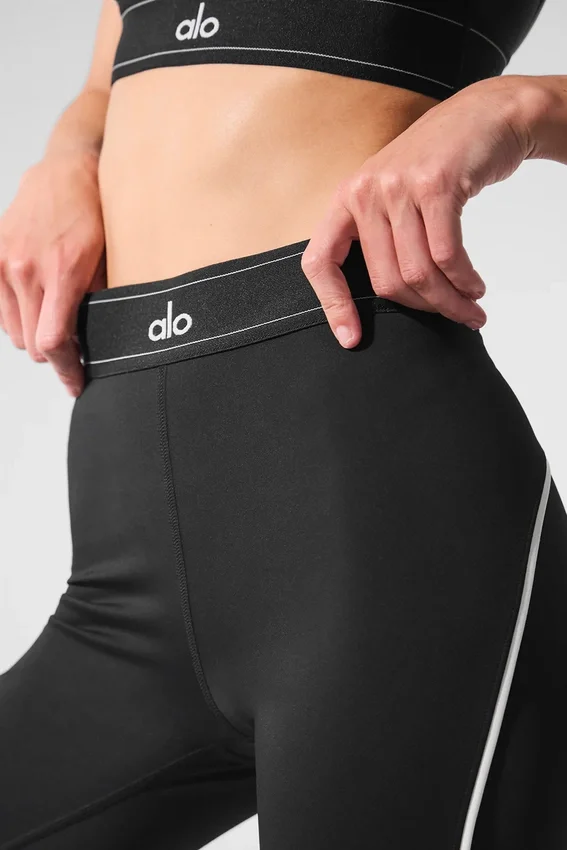 High-Waist Airlift Legging Suit Up - Noir/Blanc