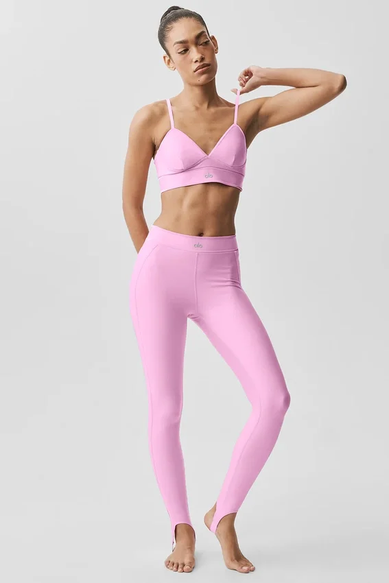 High-Waist Airlift Love Language Stirrup Legging - Rose Candy Heart