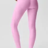 High-Waist Airlift Love Language Stirrup Legging - Rose Candy Heart