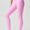 High-Waist Airlift Love Language Stirrup Legging - Rose Candy Heart