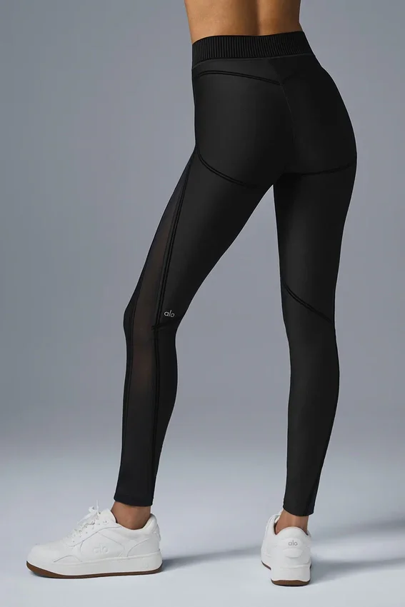 High-Waist Airlift Mesh Legging – Noir