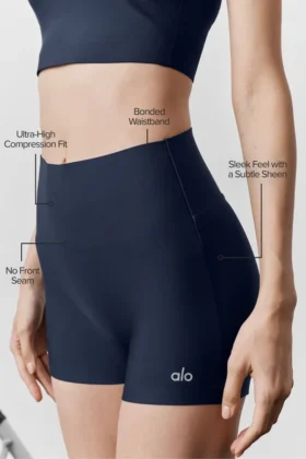 High-Waist Airlift Short 3″ – Bleu marine