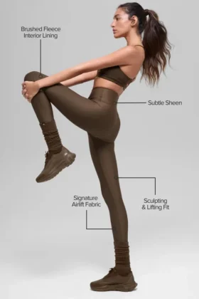 High-Waist Airlift Winter Warm Legging – Espresso