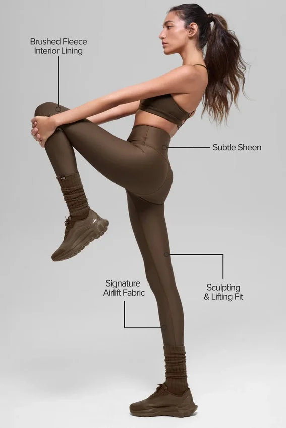 High-Waist Airlift Winter Warm Legging - Espresso