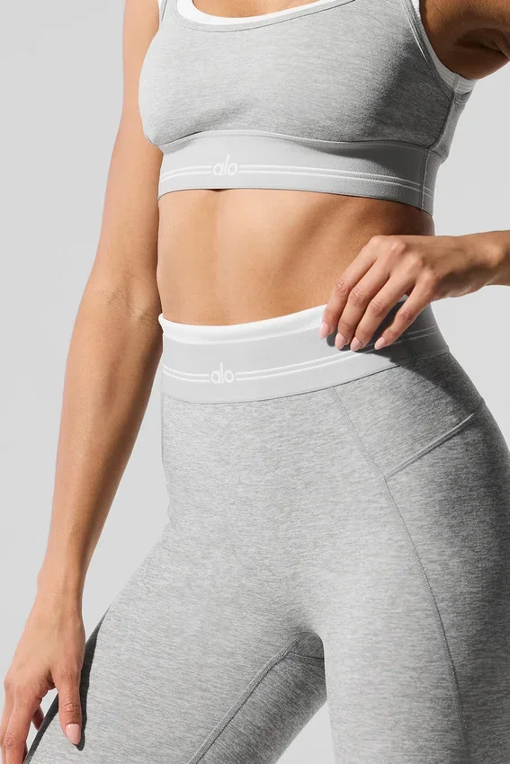 High-Waist Alosoft 7/8 « Better Together » - Gris chiné athlétique