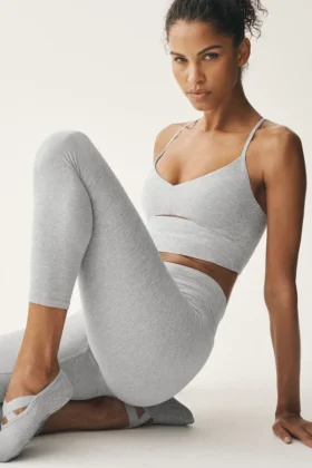 High-Waist Alosoft 7/8 Highlight Legging – Gris chiné athlétique