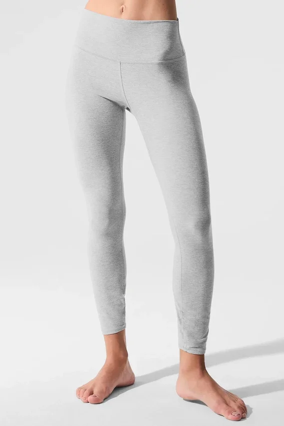 High-Waist Alosoft 7/8 Highlight Legging – Gris chiné athlétique
