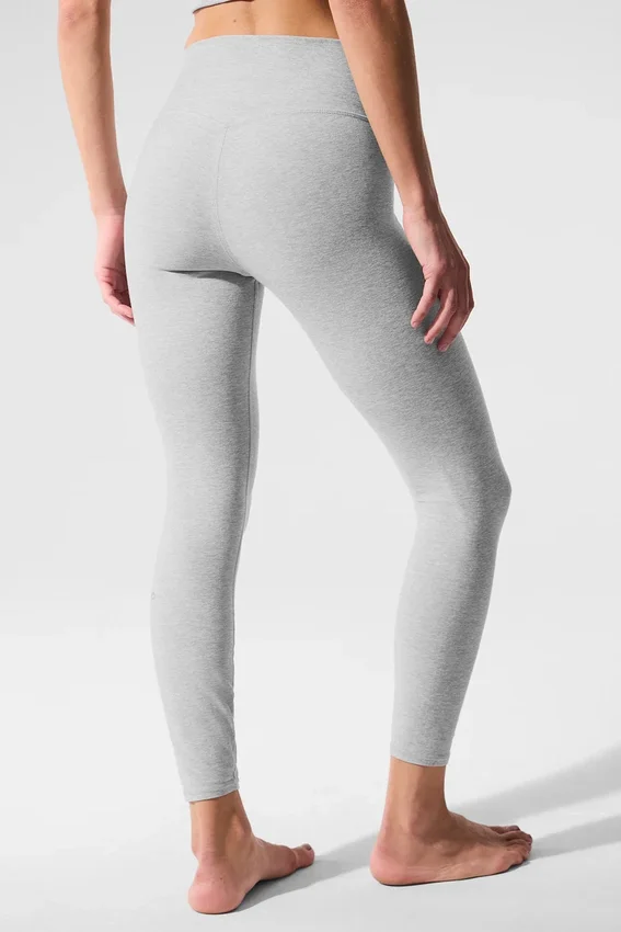 High-Waist Alosoft 7/8 Highlight Legging – Gris chiné athlétique