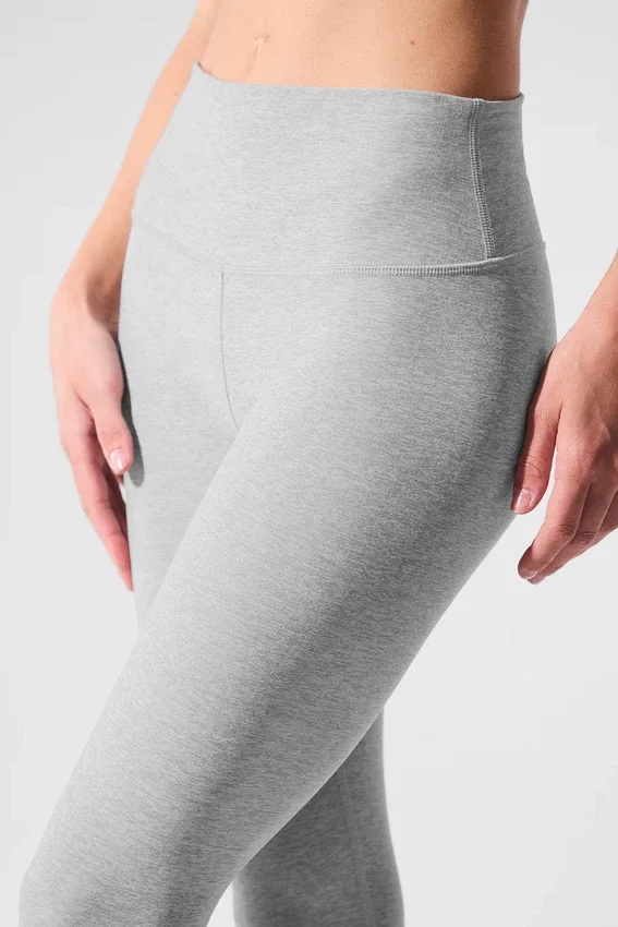High-Waist Alosoft 7/8 Highlight Legging – Gris chiné athlétique