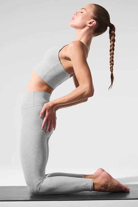 High-Waist Alosoft 7/8 Highlight Legging – Gris chiné athlétique