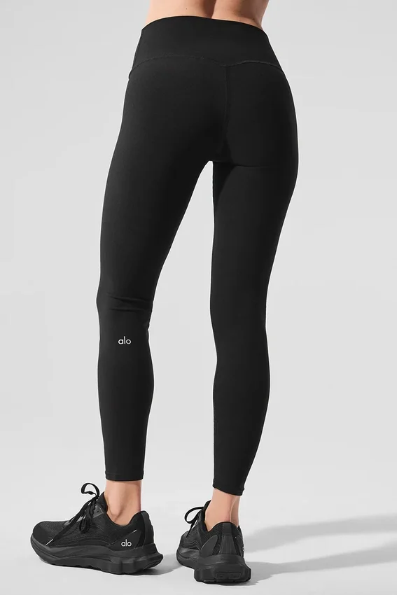 High-Waist Alosoft 7/8 Highlight Legging – Noir