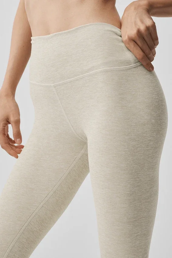 High-Waist Alosoft 7/8 Highlight Legging - Oatmeal Heather