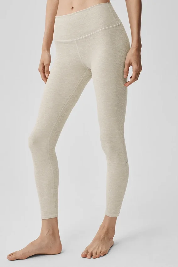 High-Waist Alosoft 7/8 Highlight Legging - Oatmeal Heather