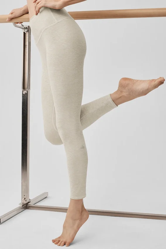 High-Waist Alosoft 7/8 Highlight Legging - Oatmeal Heather