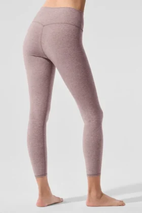 High-Waist Alosoft 7/8 Highlight Legging – Rose foncé Quartz chiné