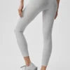 High-Waist Alosoft 7/8 Relay Legging - Gris chiné athlétique/Blanc