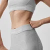 High-Waist Alosoft 7/8 Relay Legging - Gris chiné athlétique/Blanc