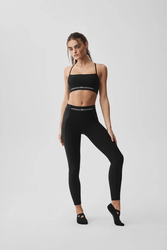 High-Waist Alosoft 7/8 Relay Legging - Noir/Blanc